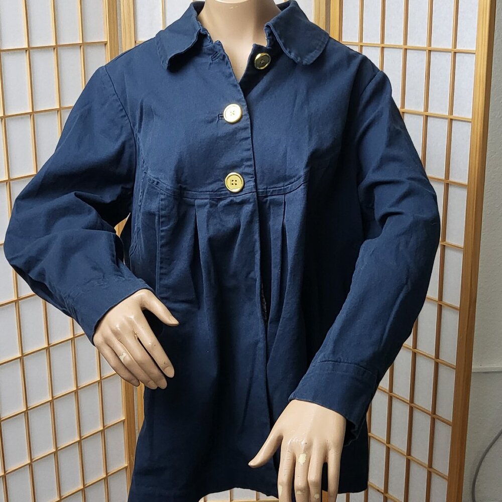 Motto lightweight navy blue jacket in cotton with gold buttons EUC size 24W